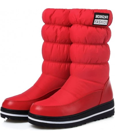 Platform Comfortable Winter Boots Down Snow Boots Elastic band Winter Boots for Women 139 Red $19.95 Outdoor Shoes