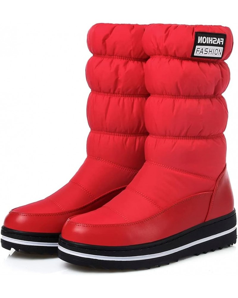 Platform Comfortable Winter Boots Down Snow Boots Elastic band Winter Boots for Women 139 Red $19.95 Outdoor Shoes