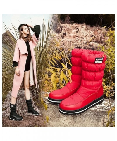 Platform Comfortable Winter Boots Down Snow Boots Elastic band Winter Boots for Women 139 Red $19.95 Outdoor Shoes