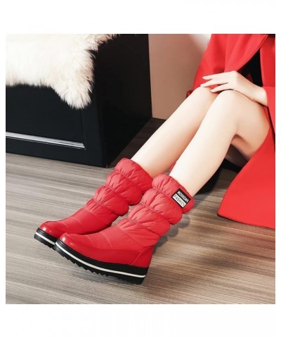 Platform Comfortable Winter Boots Down Snow Boots Elastic band Winter Boots for Women 139 Red $19.95 Outdoor Shoes