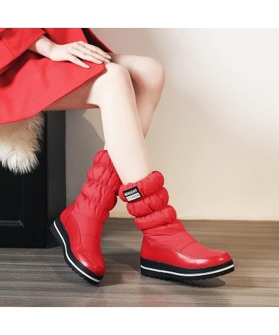 Platform Comfortable Winter Boots Down Snow Boots Elastic band Winter Boots for Women 139 Red $19.95 Outdoor Shoes