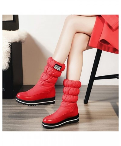 Platform Comfortable Winter Boots Down Snow Boots Elastic band Winter Boots for Women 139 Red $19.95 Outdoor Shoes