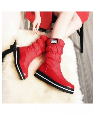 Platform Comfortable Winter Boots Down Snow Boots Elastic band Winter Boots for Women 139 Red $19.95 Outdoor Shoes