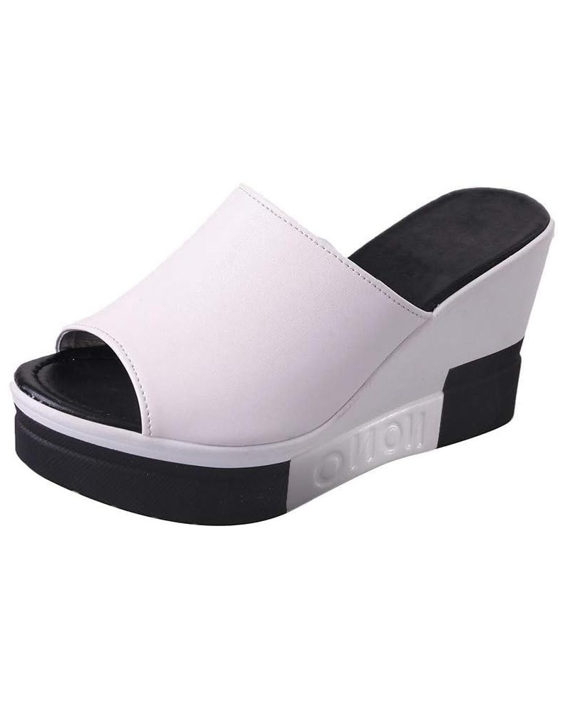 Cute Sandals Women Slip On Wedge Straw Sandals for Women Dressy Summer Wedge Comfortable Wedge Sandals Wedges $9.60 Sandals