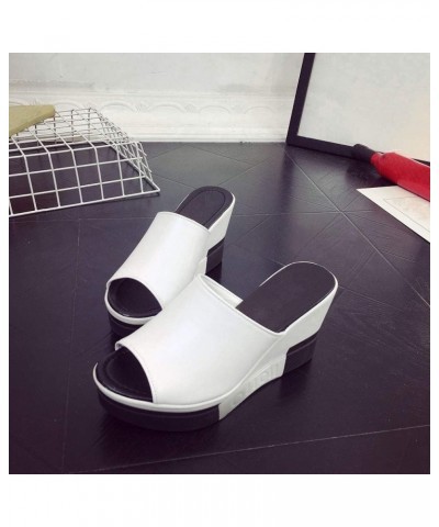 Cute Sandals Women Slip On Wedge Straw Sandals for Women Dressy Summer Wedge Comfortable Wedge Sandals Wedges $9.60 Sandals