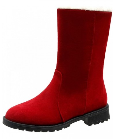 Womens Snow Boots, Women's Hiking Boots, Womens Boots Goth Boots for Women Thigh High Boots Short Chelsea Booties 1-red $19.9...