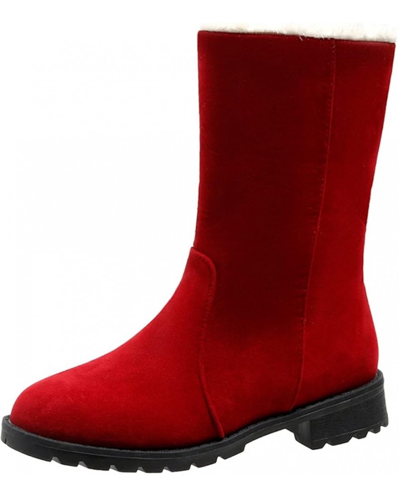 Womens Snow Boots, Women's Hiking Boots, Womens Boots Goth Boots for Women Thigh High Boots Short Chelsea Booties 1-red $19.9...