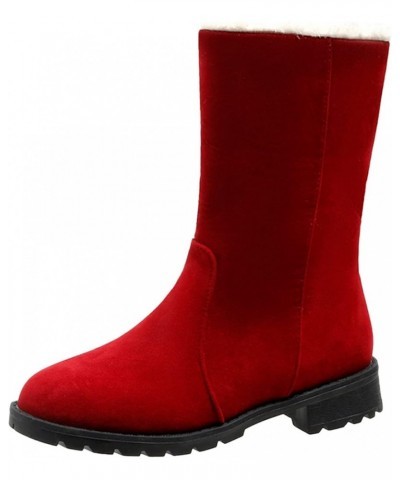 Womens Snow Boots, Women's Hiking Boots, Womens Boots Goth Boots for Women Thigh High Boots Short Chelsea Booties 1-red $19.9...