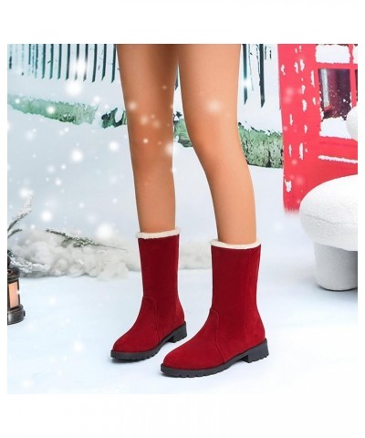 Womens Snow Boots, Women's Hiking Boots, Womens Boots Goth Boots for Women Thigh High Boots Short Chelsea Booties 1-red $19.9...