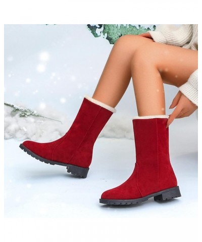 Womens Snow Boots, Women's Hiking Boots, Womens Boots Goth Boots for Women Thigh High Boots Short Chelsea Booties 1-red $19.9...