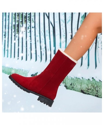 Womens Snow Boots, Women's Hiking Boots, Womens Boots Goth Boots for Women Thigh High Boots Short Chelsea Booties 1-red $19.9...