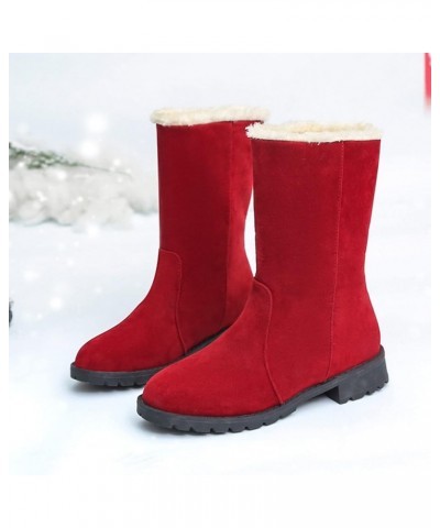 Womens Snow Boots, Women's Hiking Boots, Womens Boots Goth Boots for Women Thigh High Boots Short Chelsea Booties 1-red $19.9...