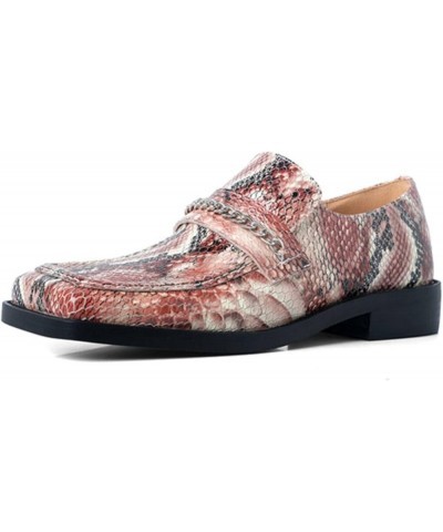 TIFGHK Thick Heel Serpentine British Outer wear Thick Bottom Square Head Flat Mules 36 Heise $37.94 Mules & Clogs