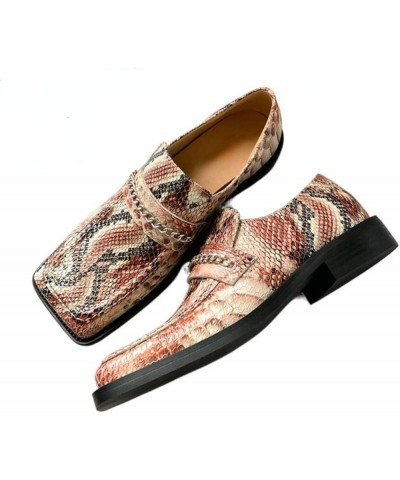 TIFGHK Thick Heel Serpentine British Outer wear Thick Bottom Square Head Flat Mules 36 Heise $37.94 Mules & Clogs