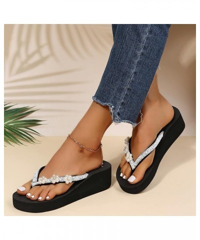 Thong Sandals for Women Flat Casual dressy summer Shoes Flower Fashion Slippers Open Toe Beach Shoes slip on sandal, 8white $...