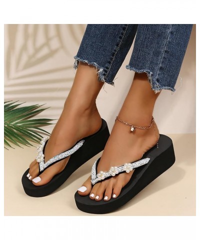 Thong Sandals for Women Flat Casual dressy summer Shoes Flower Fashion Slippers Open Toe Beach Shoes slip on sandal, 8white $...