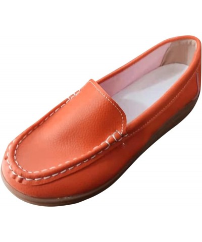 Cut Out Pumps Walking Shoes Silp On Leather Shoes elephant gifts for women Women Slip-on Platform Loafers Z-01 Orange $19.48 ...