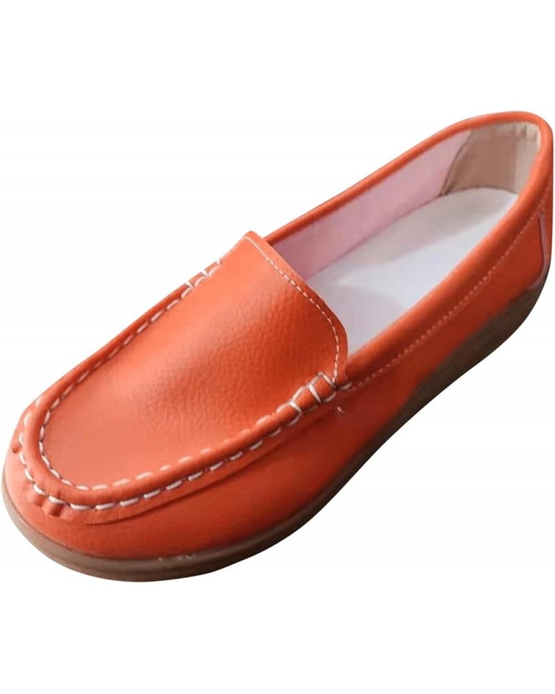 Cut Out Pumps Walking Shoes Silp On Leather Shoes elephant gifts for women Women Slip-on Platform Loafers Z-01 Orange $19.48 ...