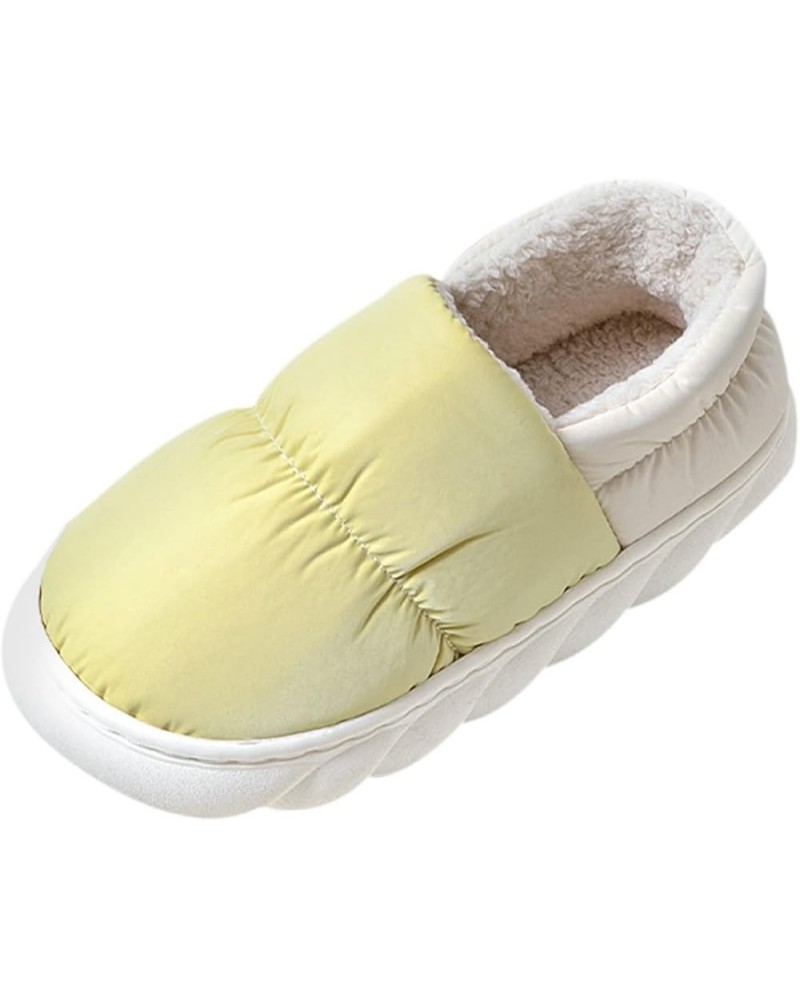 Women Slippers Autumn And Winter Indoor Fashion Comfortable And Warm Thick Bottom Non Open Toe House Slippers for Yellow $14....