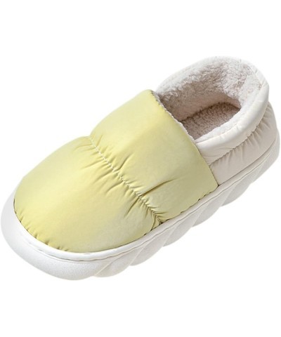 Women Slippers Autumn And Winter Indoor Fashion Comfortable And Warm Thick Bottom Non Open Toe House Slippers for Yellow $14....