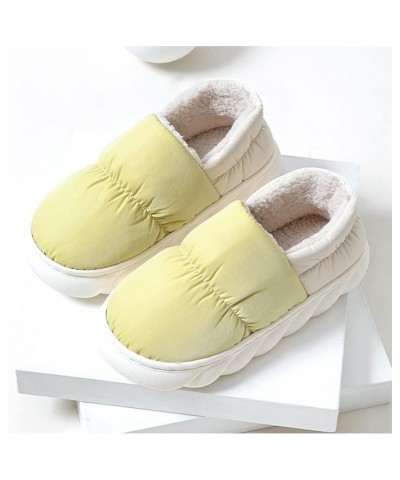 Women Slippers Autumn And Winter Indoor Fashion Comfortable And Warm Thick Bottom Non Open Toe House Slippers for Yellow $14....