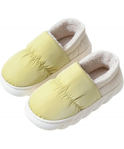 Women Slippers Autumn And Winter Indoor Fashion Comfortable And Warm Thick Bottom Non Open Toe House Slippers for Yellow $14....