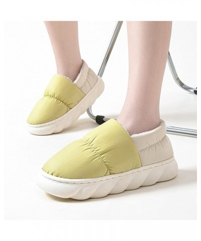 Women Slippers Autumn And Winter Indoor Fashion Comfortable And Warm Thick Bottom Non Open Toe House Slippers for Yellow $14....