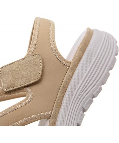 Women's Sports Wedge Heel Lightweight Hook Loop Large Sandals Wedge Sandals for Women Sexy (Black, 8) 8.5 Beige $31.55 Sandals