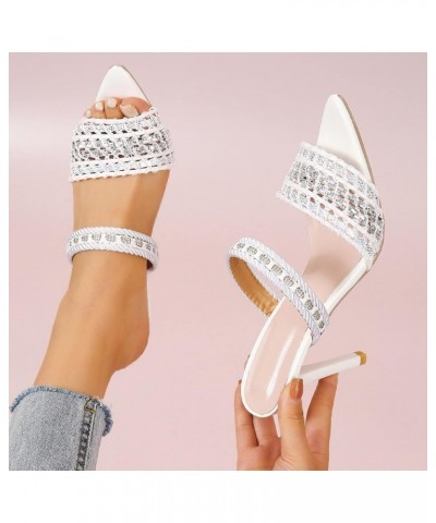 Heels for Women Strappy Sandals Chunky Pumps Low Heels Open Toe Block Heels for Daily Wear Women'S Heeled Sandals Z 04-white ...