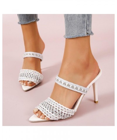 Heels for Women Strappy Sandals Chunky Pumps Low Heels Open Toe Block Heels for Daily Wear Women'S Heeled Sandals Z 04-white ...