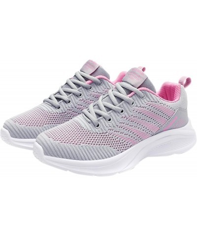 Walking Shoes for Women - Women Mesh Round Cross Straps Flat Sneakers Running Shoes Z-06 Grey $14.41 Athletic Shoes