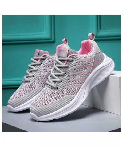 Walking Shoes for Women - Women Mesh Round Cross Straps Flat Sneakers Running Shoes Z-06 Grey $14.41 Athletic Shoes