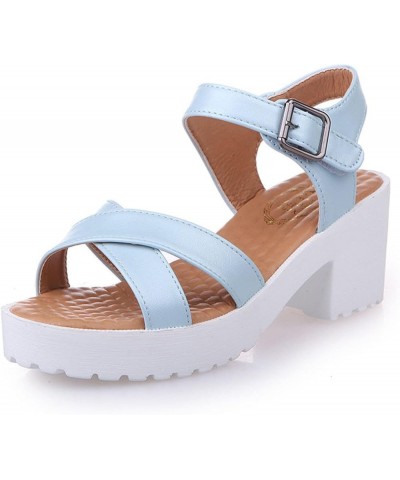 Earth Sandals for Women Size 10 Women Ripple Sandals Platform Wedge Sandals Fuzzy Slipper Sandals Women with 1-blue $8.10 San...