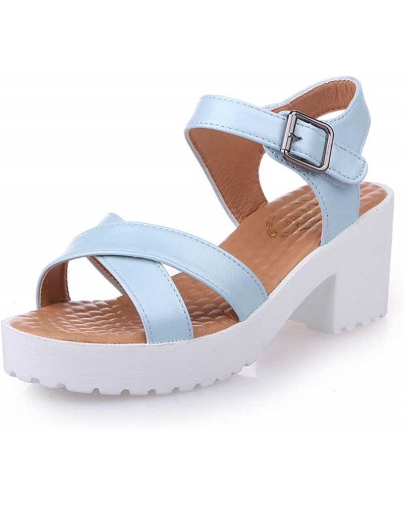 Earth Sandals for Women Size 10 Women Ripple Sandals Platform Wedge Sandals Fuzzy Slipper Sandals Women with 1-blue $8.10 San...