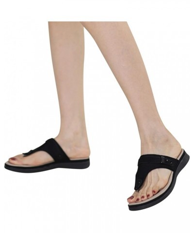 Flat Sandals Wedges Shoes Women Sandals Comfort with Elastic Ankle Strap Casual Bohemian Beach Shoes Slip On Black 8.5 $17.32...