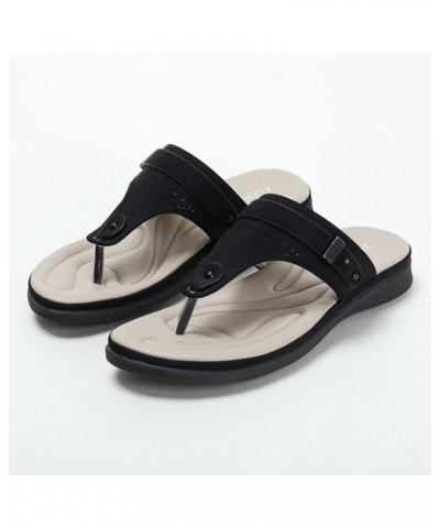 Flat Sandals Wedges Shoes Women Sandals Comfort with Elastic Ankle Strap Casual Bohemian Beach Shoes Slip On Black 8.5 $17.32...