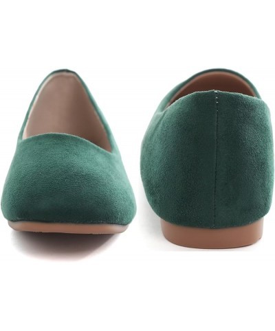 Ballets Flats for Women Square Toe Slip on Comfortable Flat Shoes Walking Dress Flats Loafers A Green $17.70 Flats