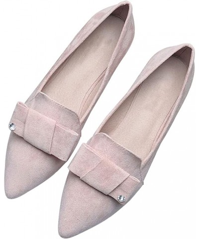 Knotted Ballet Flats for Women Comfortable Women's Flat Shoes Pointed Toe Slip on Loafers Shoes Women Dressy 76-suede-cute Pi...