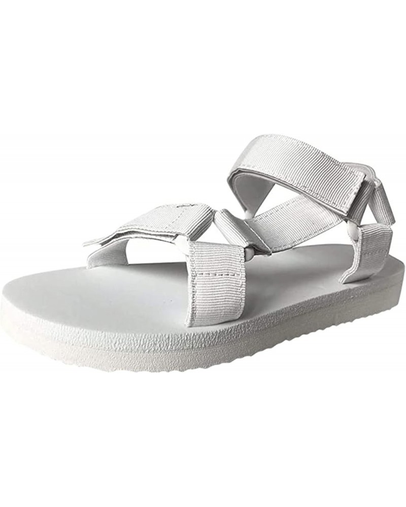 Sandals Women Dressy,Womens 2023 Flats Sandals Open Toe Slippers Flip Flops Summer Casual Roman Platform Shoes White $12.26 S...