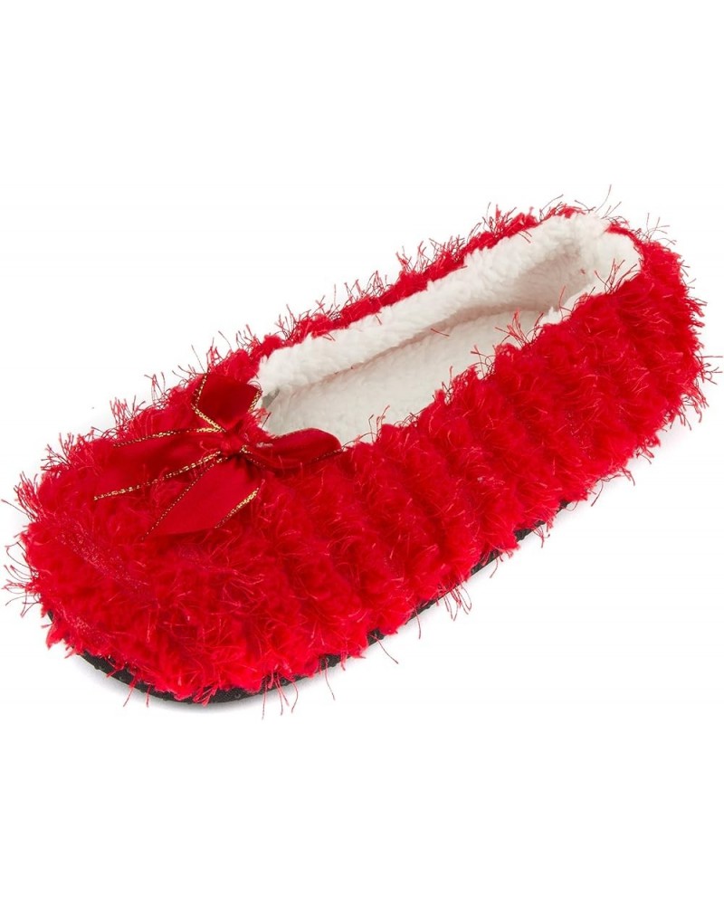 Women's Fashion Cozy Slippers Fuzzy Red $10.25 Slippers