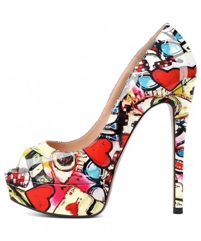 Women's Peep Toe Pumps Platform High Heel Sandals Dress Shoes Multi Color $40.49 Sandals