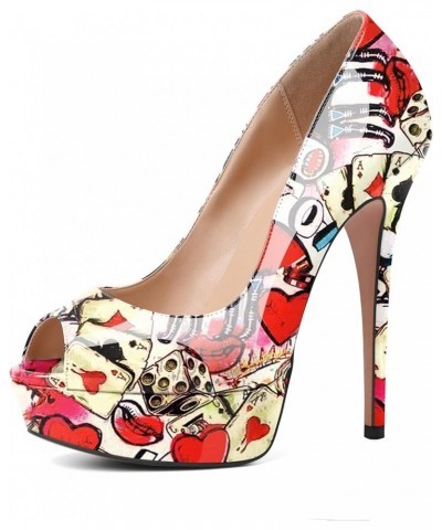 Women's Peep Toe Pumps Platform High Heel Sandals Dress Shoes Multi Color $40.49 Sandals