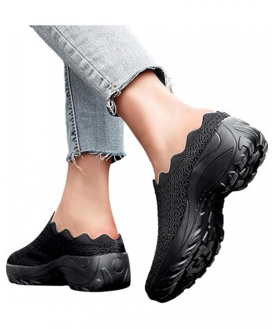 Wedge Sneakers for Women Fashion Low Top Mule Shoes Casual Breathable Mesh Walking Shoes Ladies Lightwieght Non Slip Shoes fo...