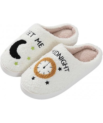 Cute Happy Face Slippers for Women Men, Retro Soft Plush Warm Cushioned Lightweight Non-Slip House Slippers Cozy Indoor Outdo...