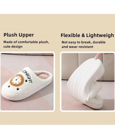 Cute Happy Face Slippers for Women Men, Retro Soft Plush Warm Cushioned Lightweight Non-Slip House Slippers Cozy Indoor Outdo...