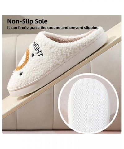 Cute Happy Face Slippers for Women Men, Retro Soft Plush Warm Cushioned Lightweight Non-Slip House Slippers Cozy Indoor Outdo...